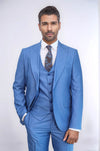 Plain Slim Fit Navy Blue Men Suit - Wessi
