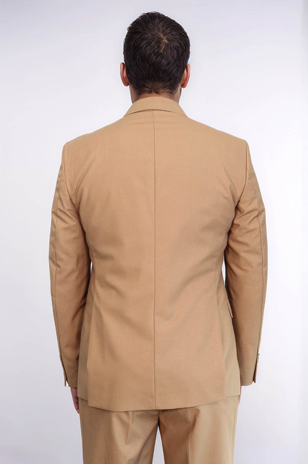 Plain Slim Fit Tan Men Suit - Wessi
