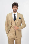 Kahverengi Erkek Düz Takım Elbise Yelekli - Wessi