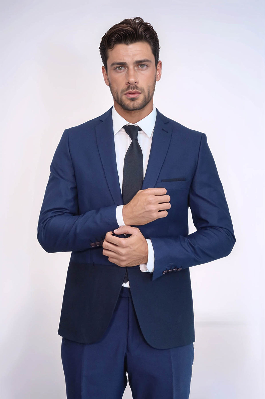 Fragmental Navy Blue Men Suit | Wessi