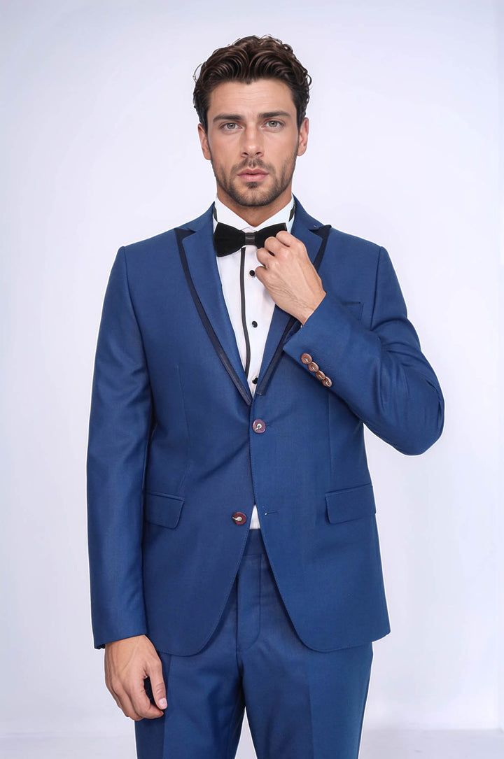 Detachable Lapel Blue Tuxedo | Wessi