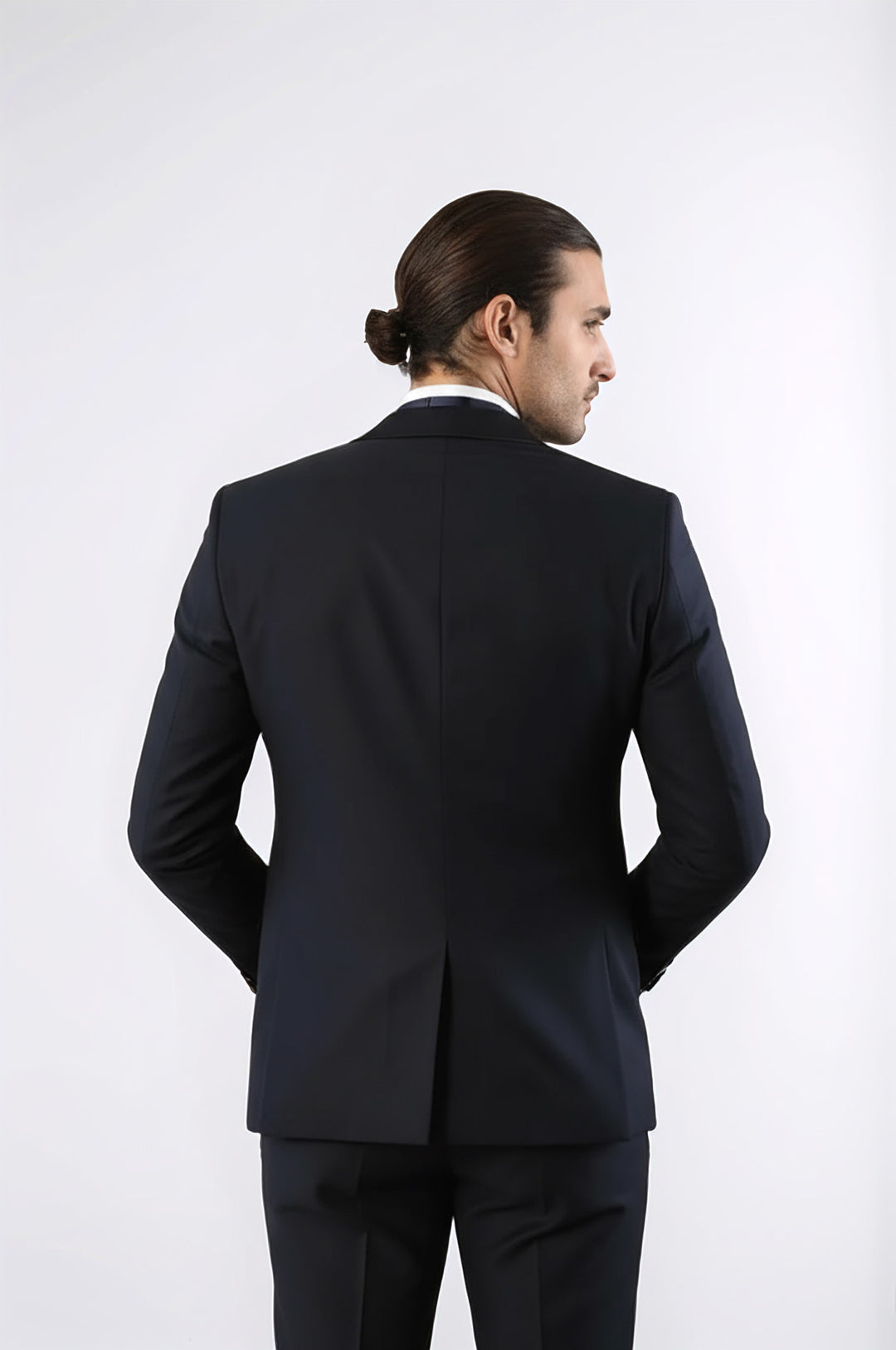 Çıkarılabilir Yaka Erkek Mavi Tuxedo Takım Elbise | Wessi