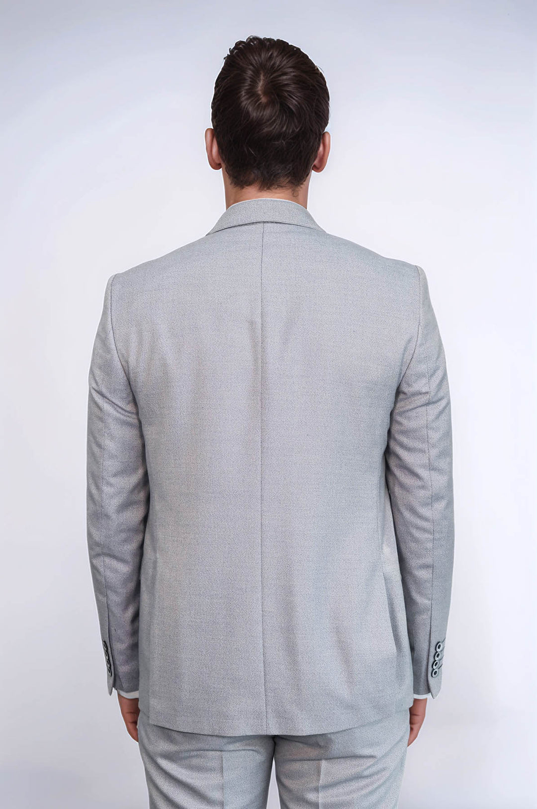 Traje de tres piezas estampado azul claro | Wessi