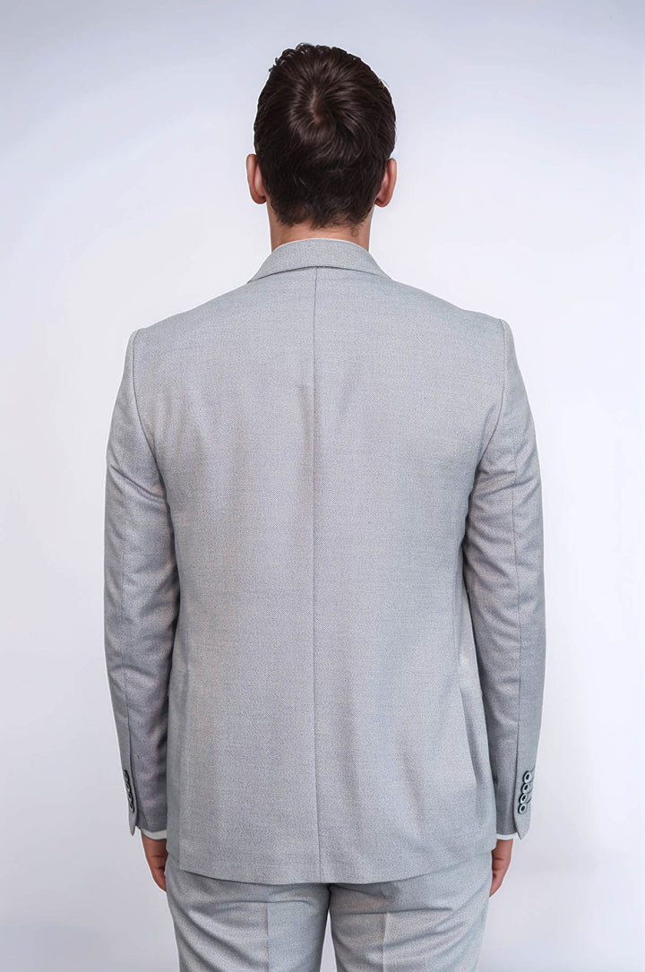 Traje de tres piezas estampado azul claro | Wessi