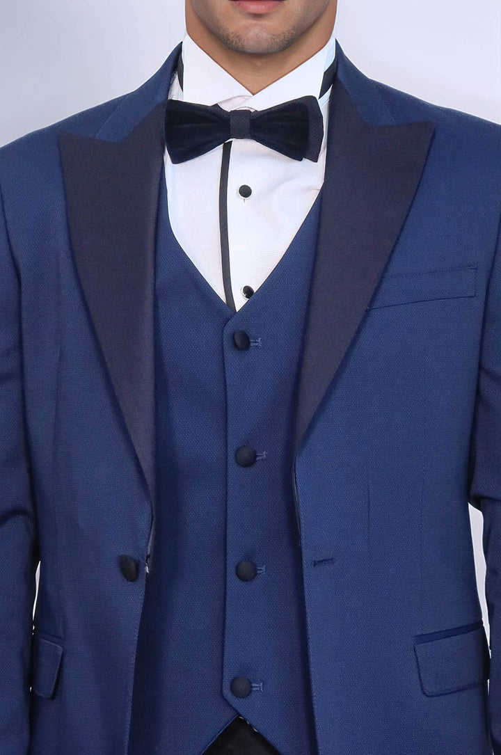 Dot-Patterned Navy Tuxedo - Wessi