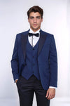 Dot-Patterned Navy Tuxedo - Wessi
