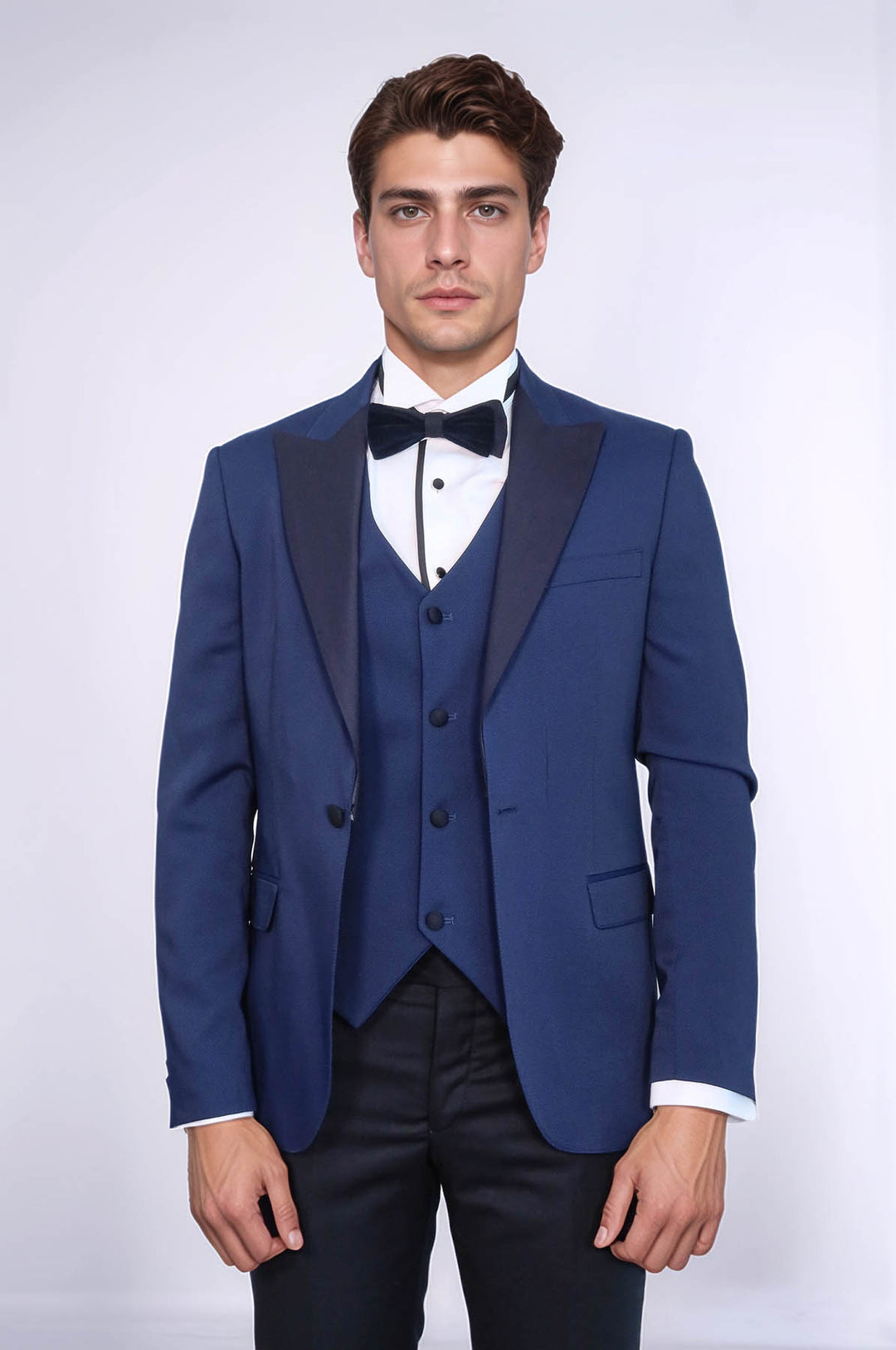 Dot-Patterned Navy Tuxedo - Wessi