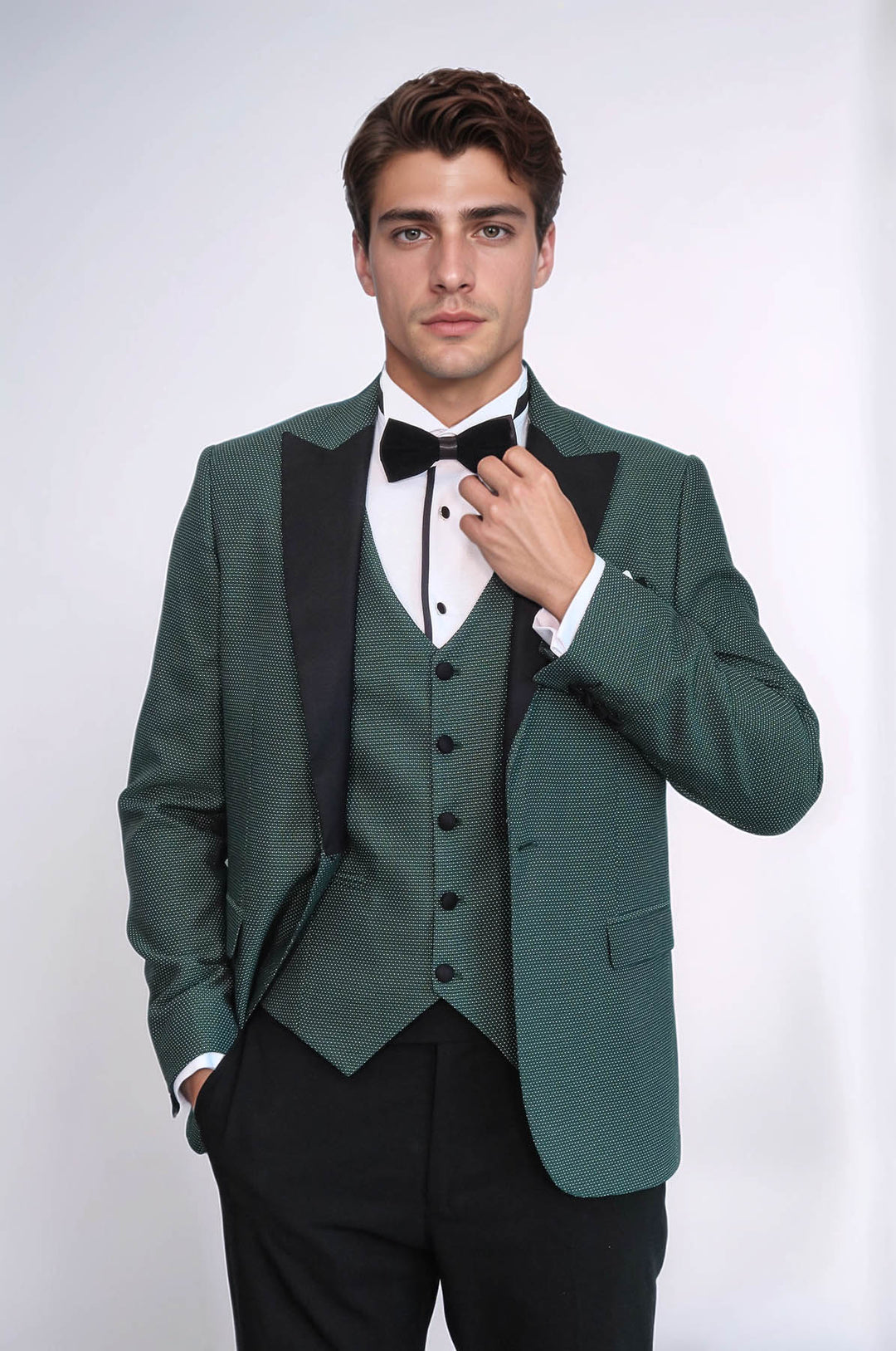 Green Removable Lapel Tuxedo | Wessi