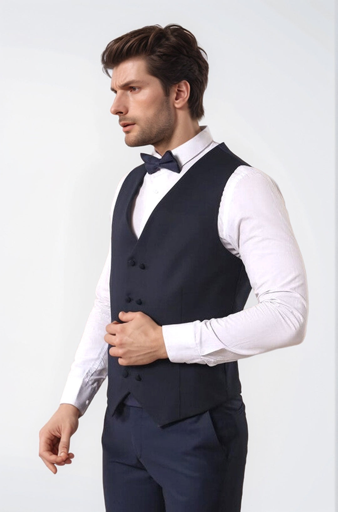 بدلة زفاف منقوشة باللون الأزرق الداكن | ويسي - ويسي