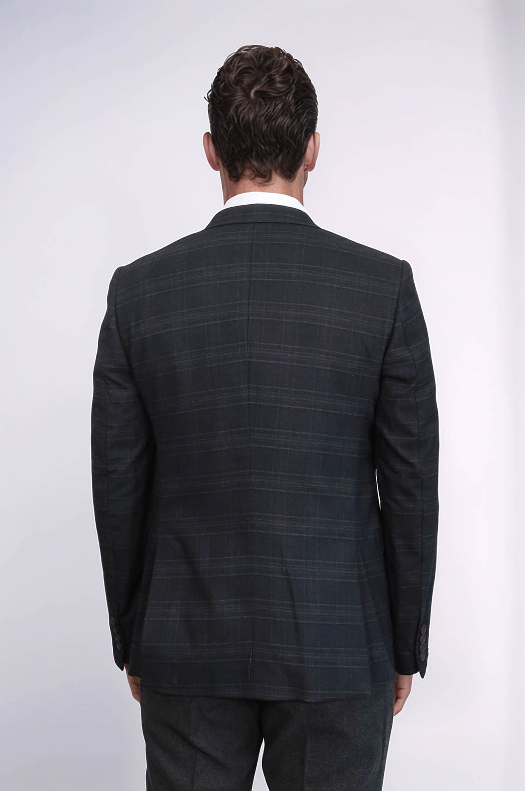 Traje negro de tres piezas a cuadros | Wessi