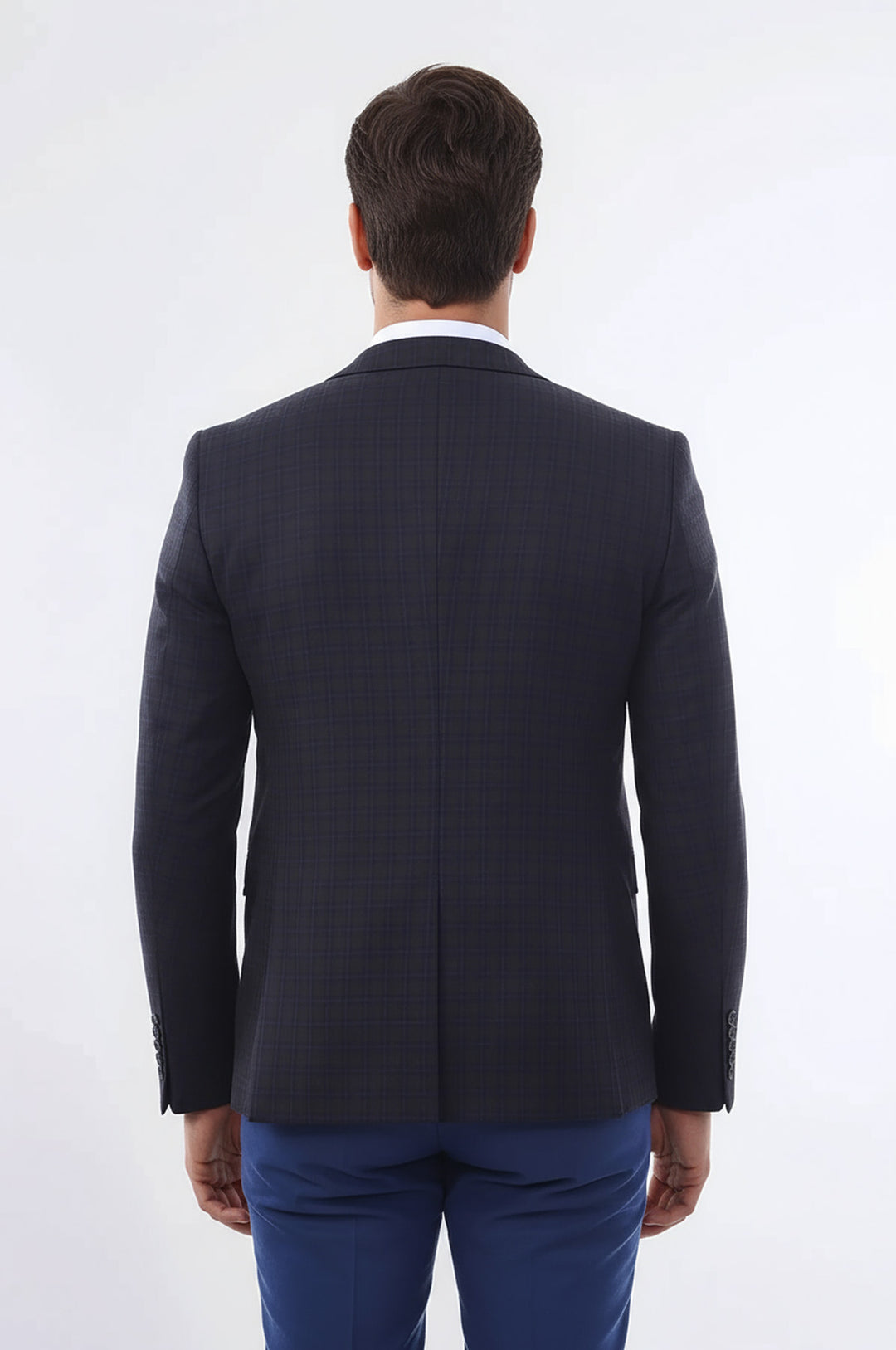 Kahverengi Ekose Erkek Kış 3 Parça Takım Elbise - Wessi