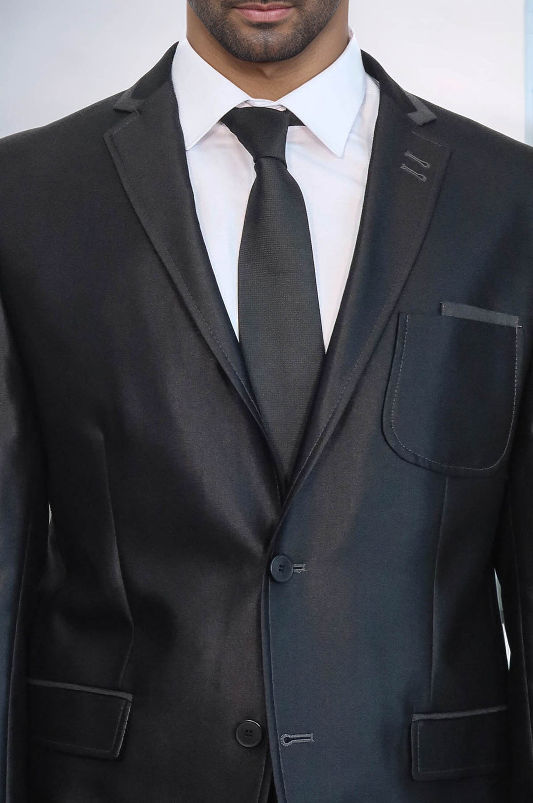 Traje negro brillante para hombre - Wessi