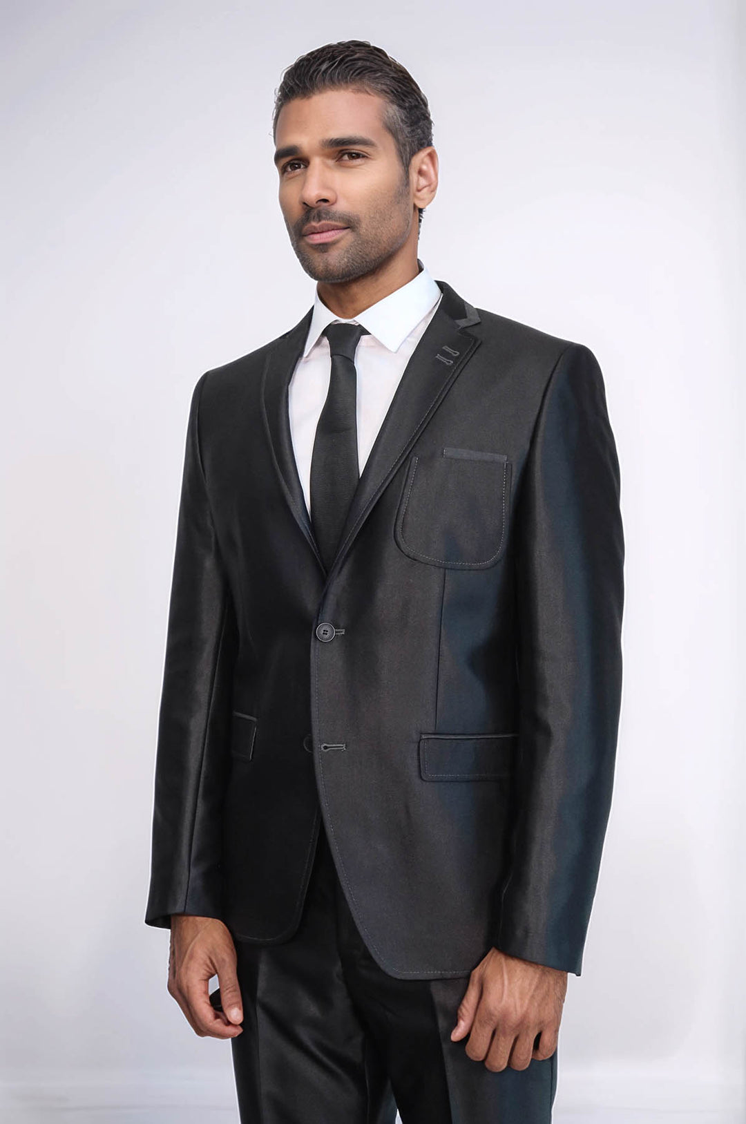 Traje negro brillante para hombre - Wessi