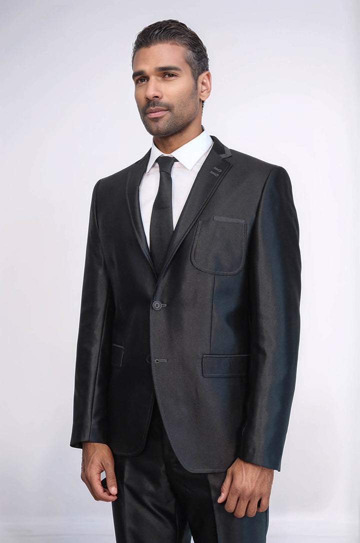 Traje negro brillante para hombre - Wessi