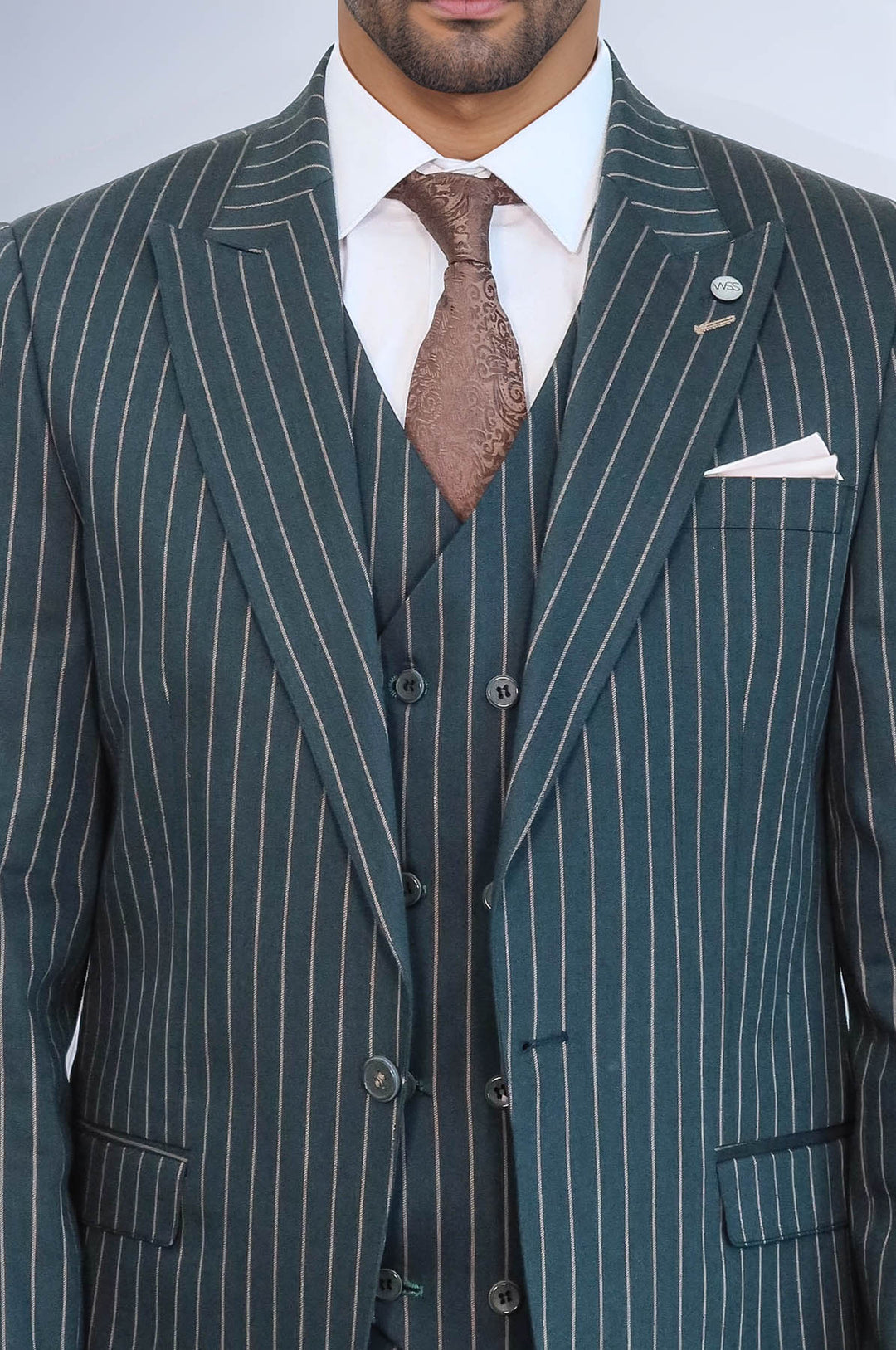 Chaqueta de rayas verde para hombre | Wessi