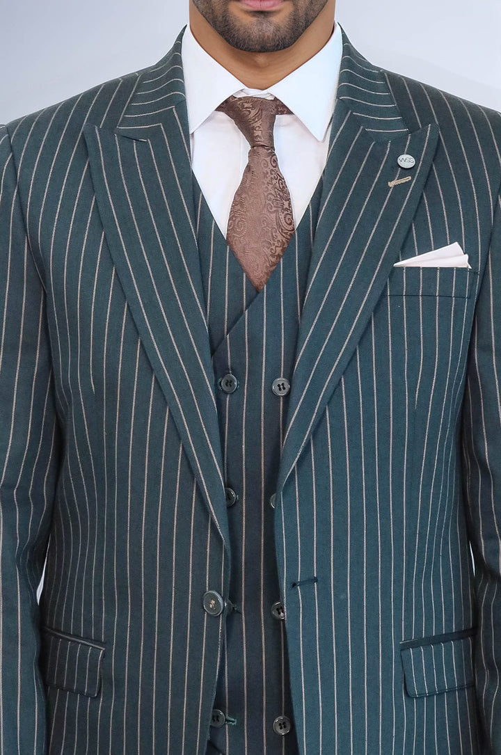 Chaqueta de rayas verde para hombre | Wessi