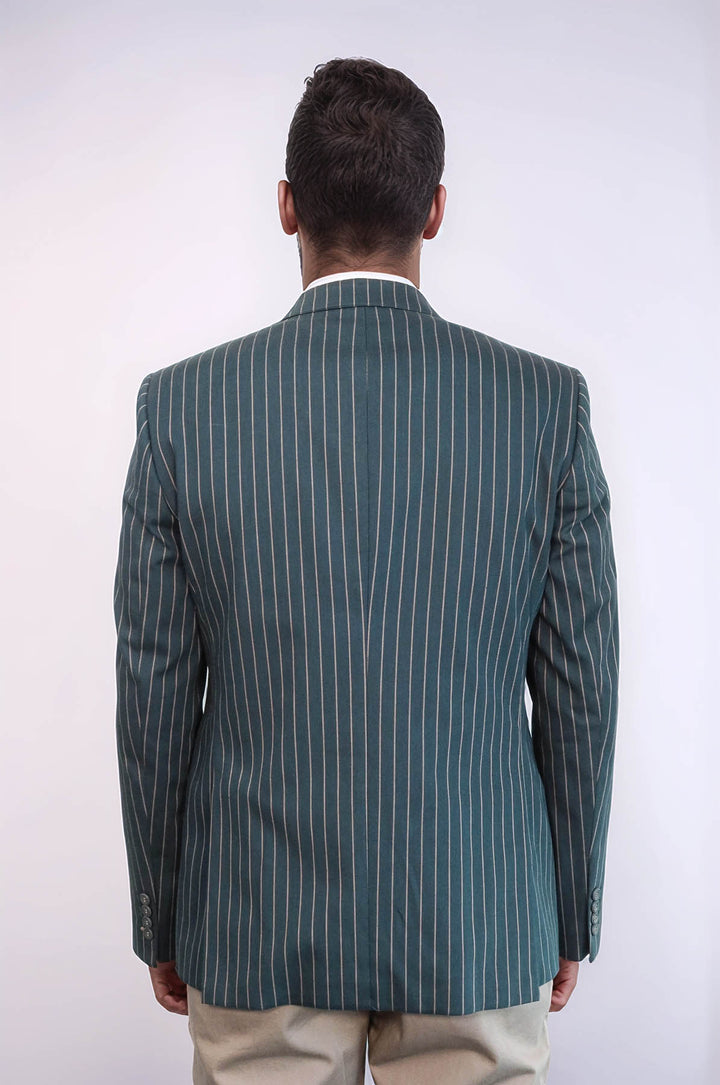 Chaqueta de rayas verde para hombre | Wessi