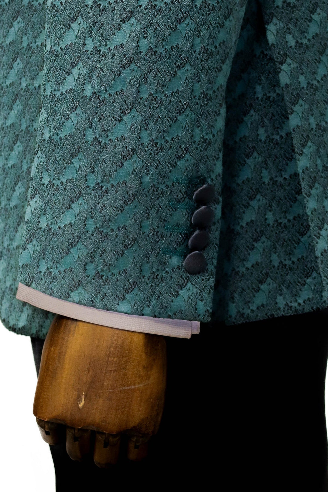 Traje de esmoquin cruzado con cuello chal de satén para hombre, color verde oscuro - Wessi