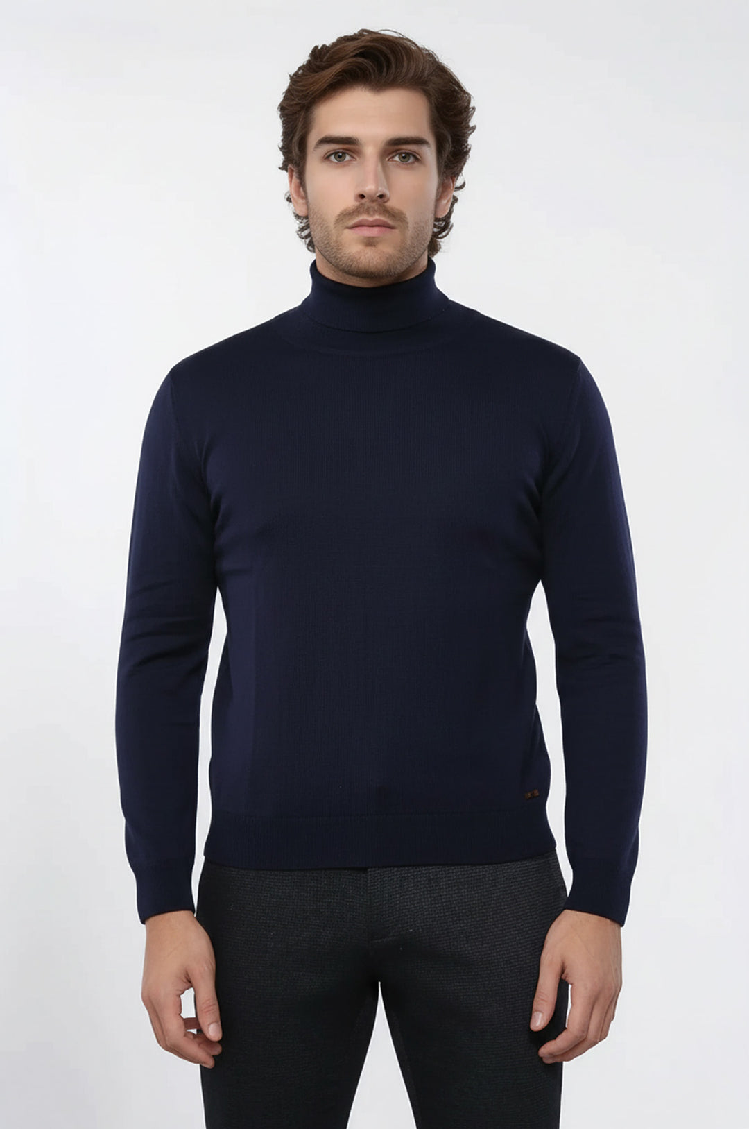 Turtleneck Navy Blue Sweater | Wessi