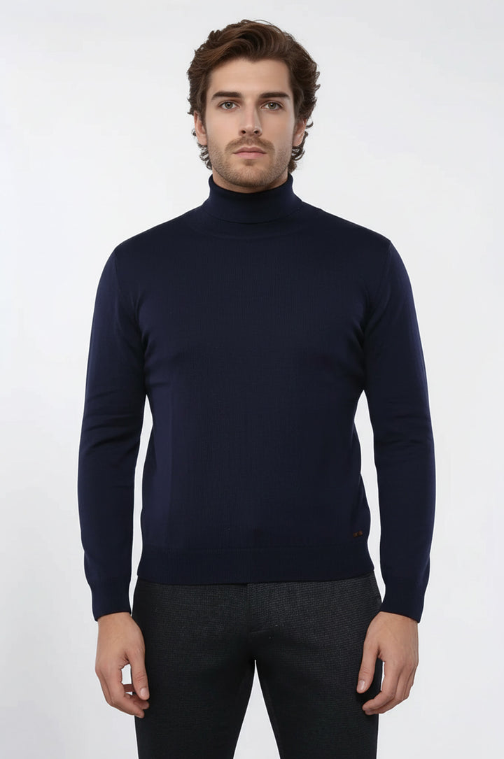Turtleneck Navy Blue Sweater | Wessi