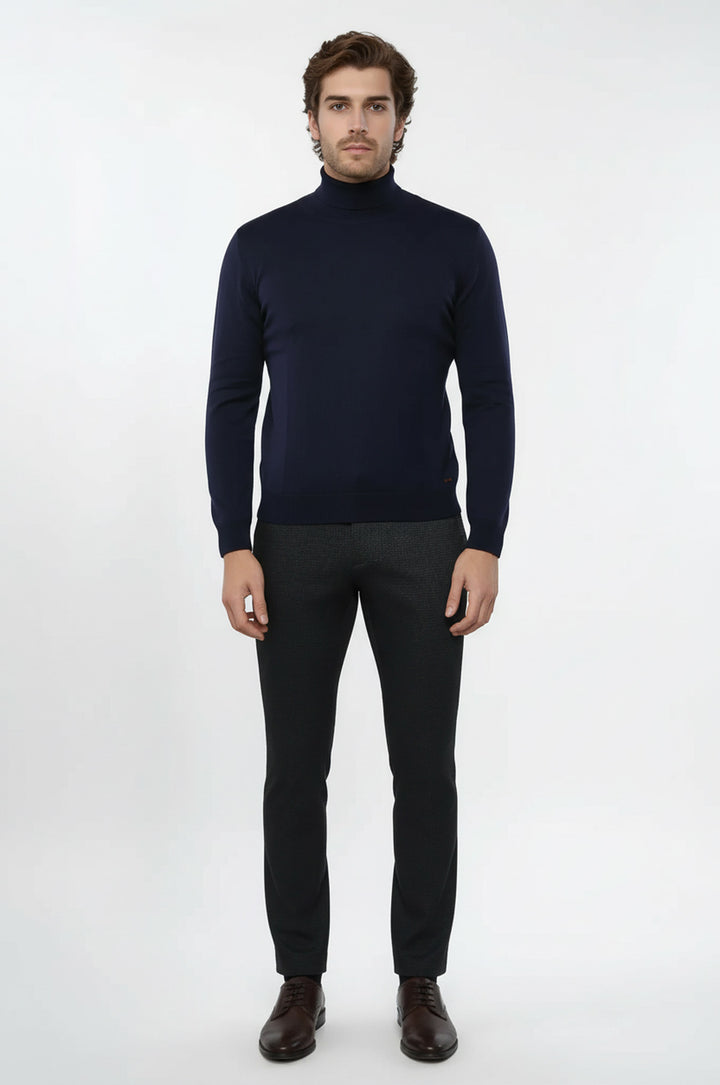 Turtleneck Navy Blue Sweater | Wessi