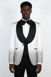 White Black Rhinestone Gradient Shawl Lapel Tuxedo Suit – Wessi