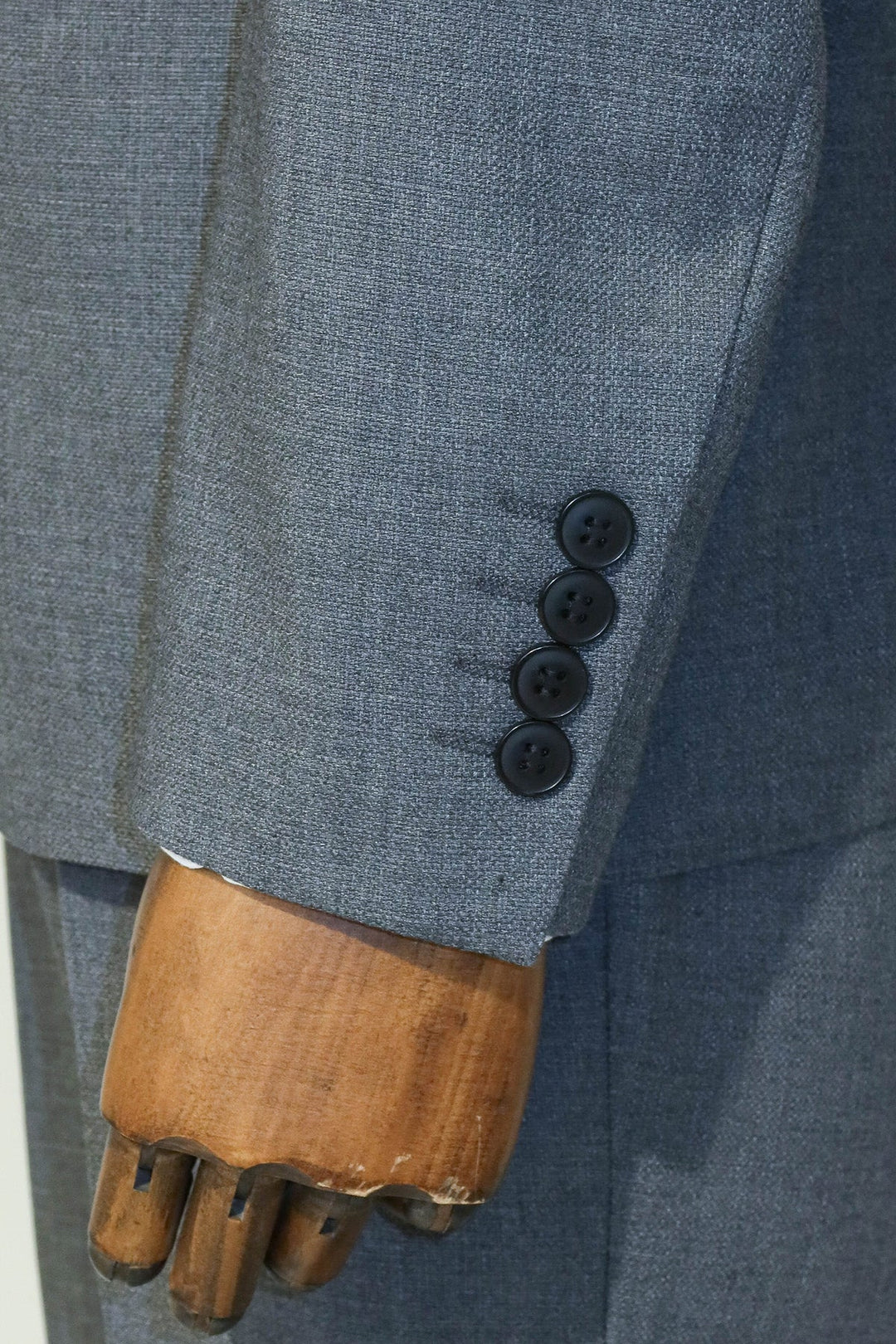 Traje de tres piezas con solapa de pico y un botón para hombre, color gris - Wessi