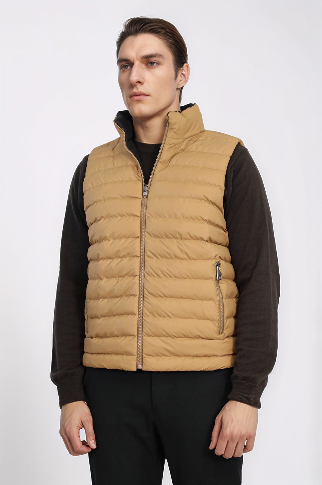 Reversible Puffer Yellow Men Down Vest - Wessi