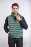 Reversible Puffer Oil Green Men Down Vest - Wessi