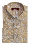 Camisa de hombre de corte ajustado con estampado beige - Wessi