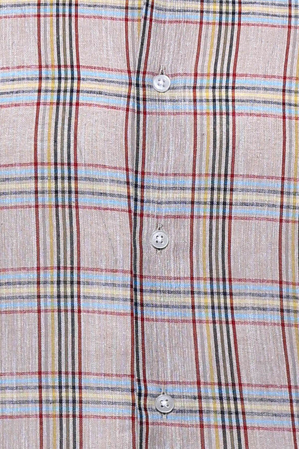 Beige Plaid Slim-Fit Shirt | Wessi - Wessi