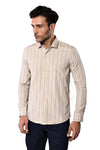 Camisa de cuadros beige de corte ajustado para hombre | Wessi