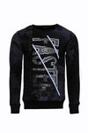 Black Printed Crew Neck Sweatshirt - Wessi