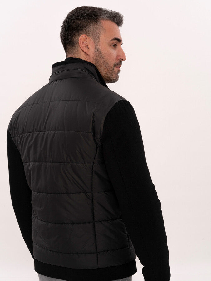 Black Quilted Men Coat - Wessi