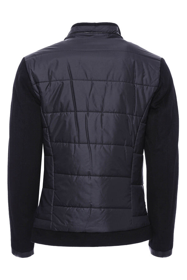 Black Quilted Men Coat - Wessi