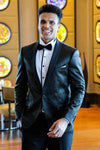 Black Shawl Lapel Sparkly Men Party Blazer - Wessi