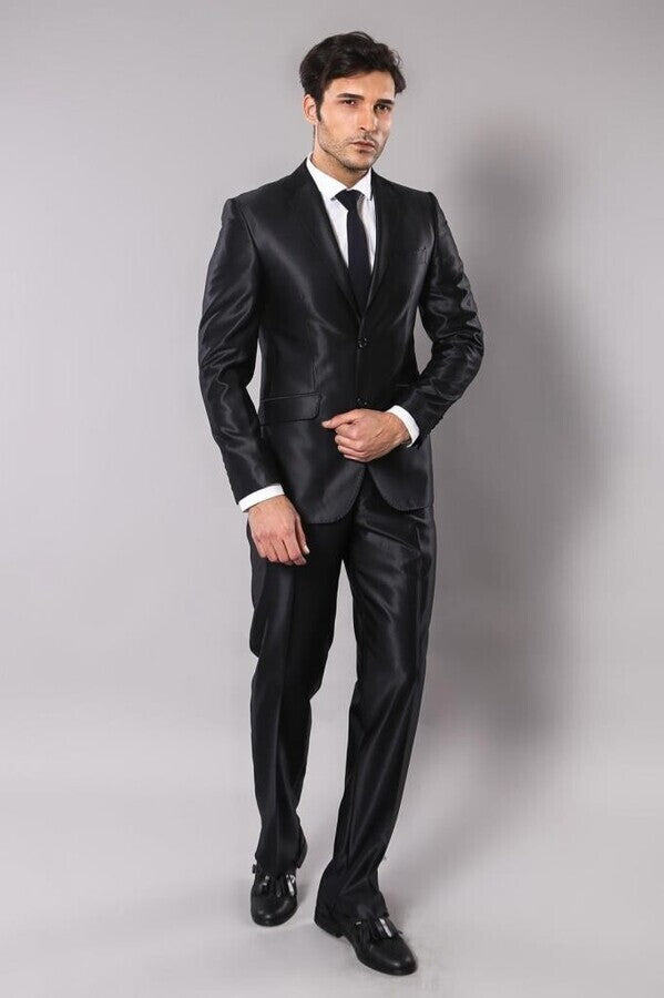 Black Shiny Men's Suit | Wessi - Wessi