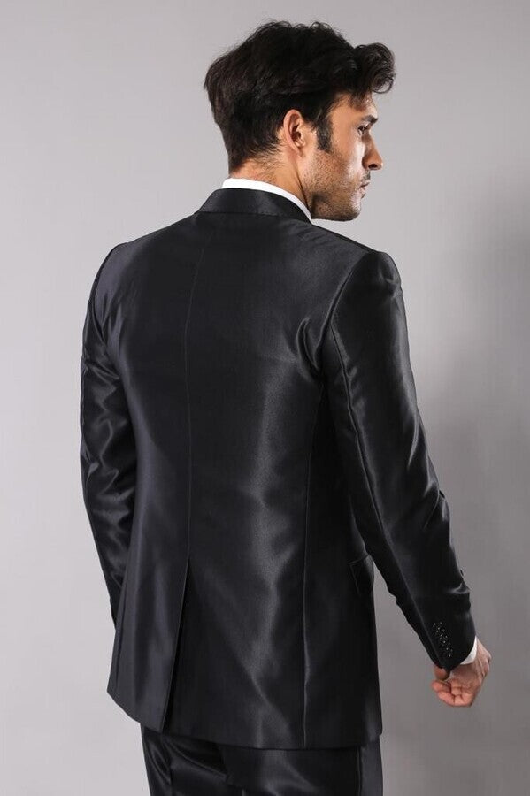 Traje negro brillante para hombre | Wessi - Wessi