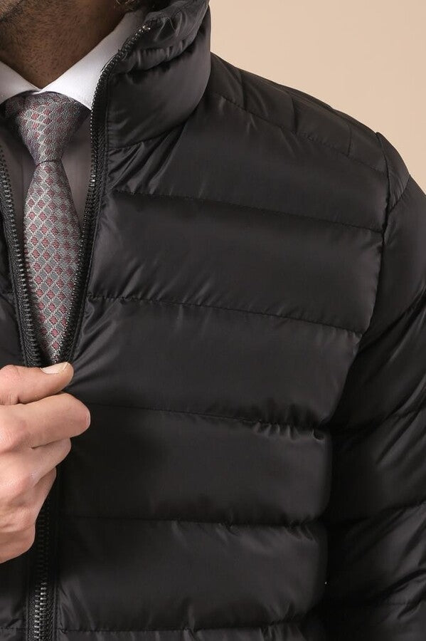 Chaqueta corta de plumas negra para hombre | Wessi