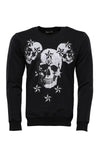 Black Skulls Printed Sweatshirt - Wessi