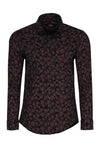 Bloom Patterned Brown Slim Fit Shirt - Wessi