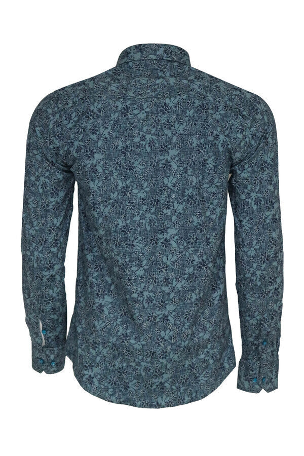 Camisa verde ajustada con estampado Bloom - Wessi