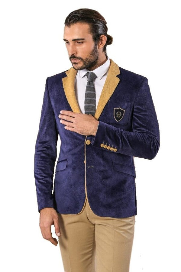 Chaqueta de terciopelo morado para hombre | Wessi