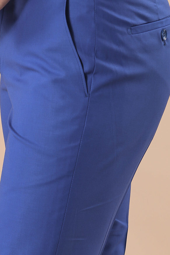 Traje azul liso para hombre con chaleco - Wessi