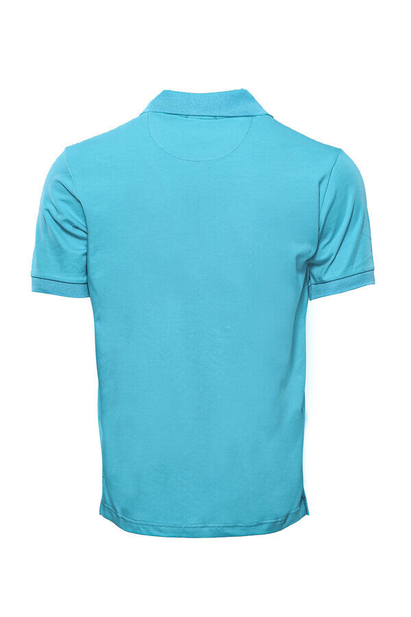 Camiseta azul con cuello polo Oxford para hombre - Wessi