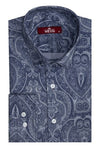 Blue Patterned Slim Fit Men's Shirt - Wessi