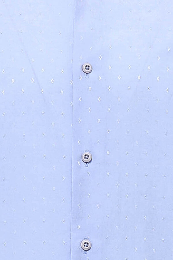 Blue Patterned Slim Fit Shirt - Wessi