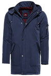 Blue Pocket Hooded Men's Coat - Wessi