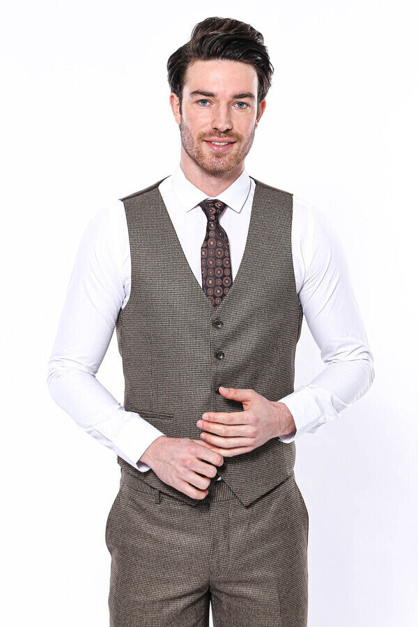 Beige Men's Vest - Wessi