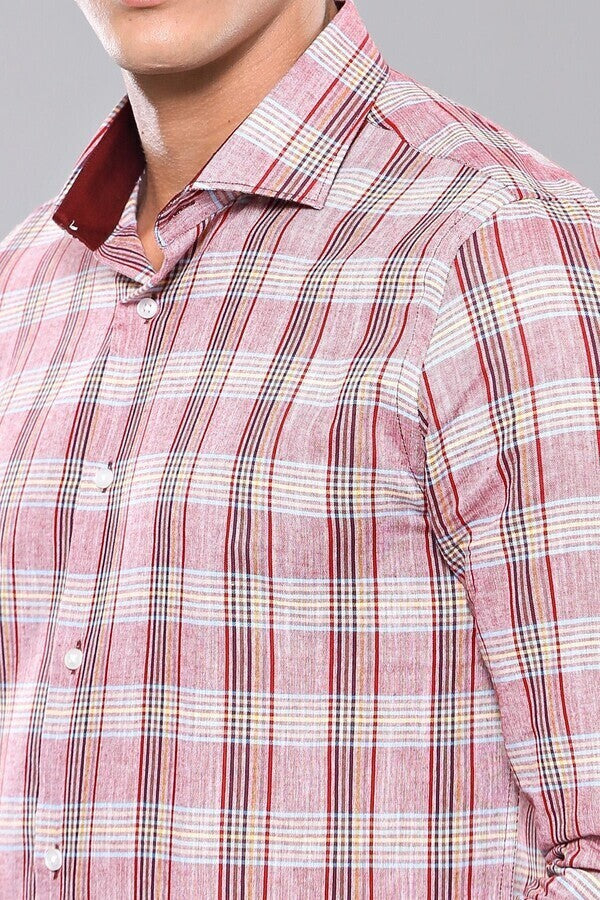 Camisa informal a cuadros burdeos | Wessi